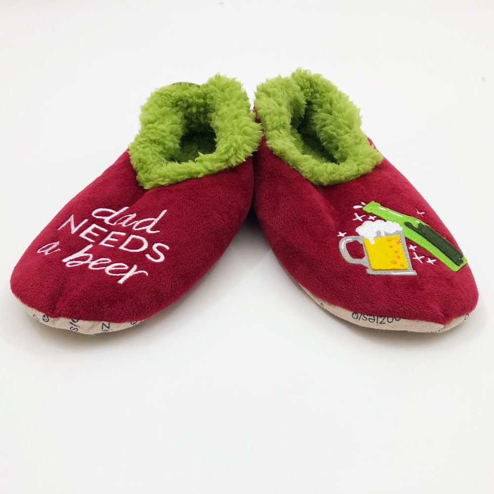 NWT Snoozies Men's Dad Need a Beer Medium 9/10 Burgundy